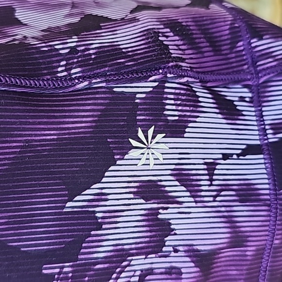 Athleta Women's Rainier Half Zip Print Sz. M color Spliced Floral Basalt - Picture 11 of 16